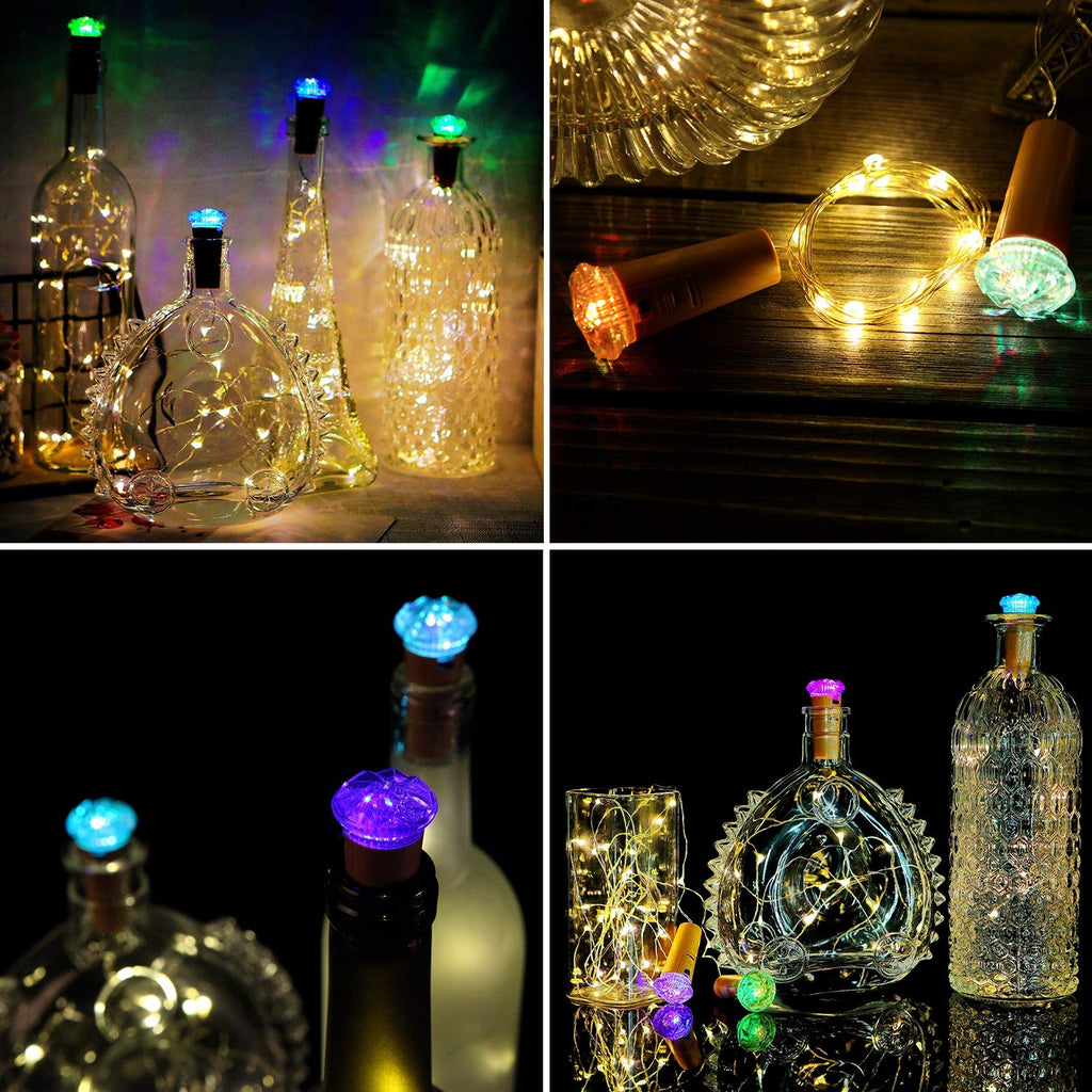 Fairy Lights with Bottle Cork and LED Diamond - Battery Operated | Pack of 10 - Chronos