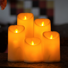 LED Moving Flame Pillar Candle - Smooth Ivory | Chronos Lights