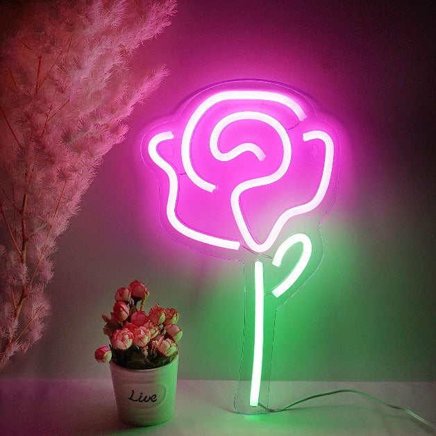 Neon Sign Light | Wall Hanging | Rose