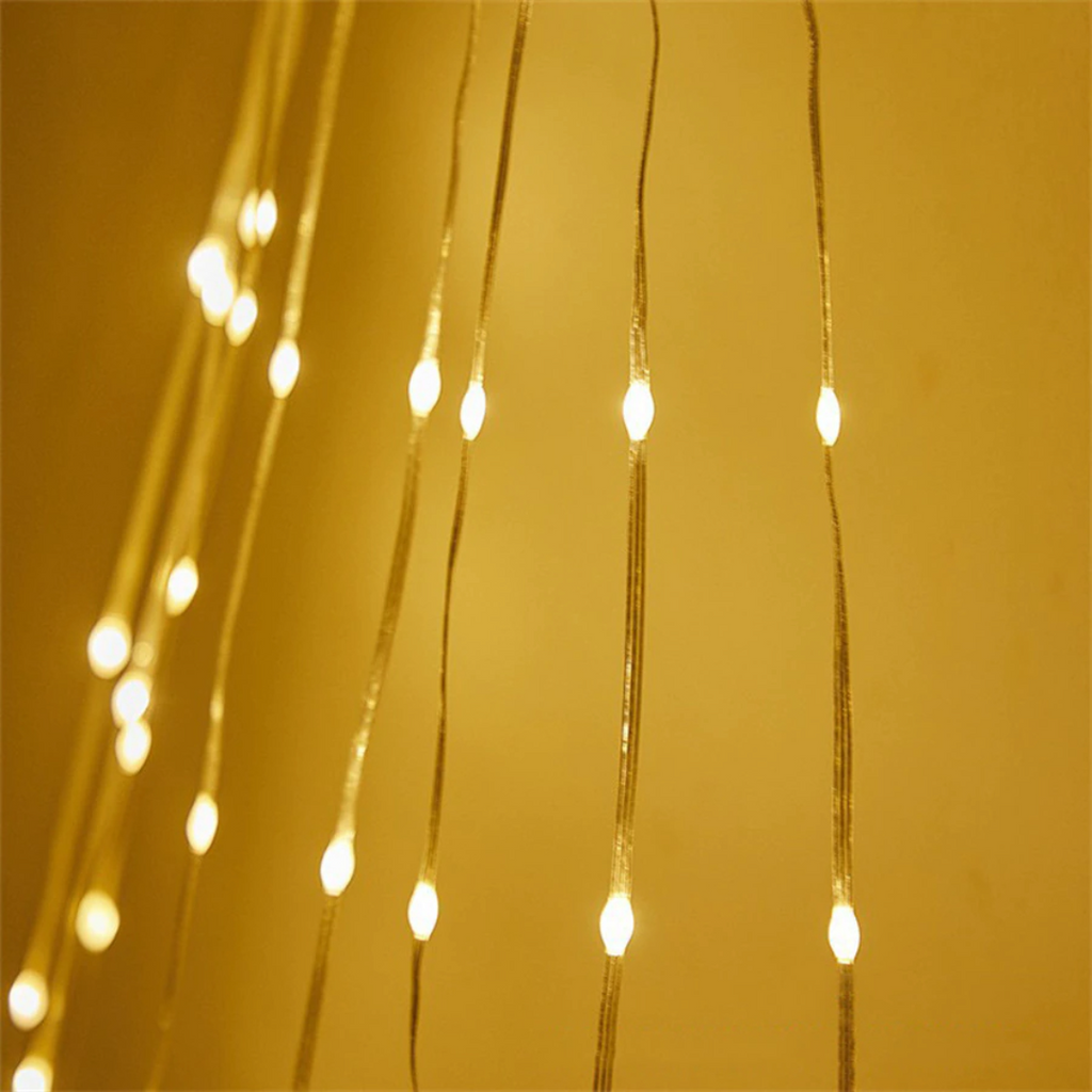 Christmas Outdoor Decorations, 200 LED Waterfall String Lights | Warm White LED | Chronos Lights
