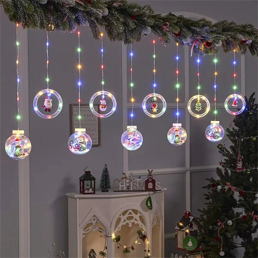 Christmas Rings + Balls Curtain Lights | Multi LED | Chronos Lights