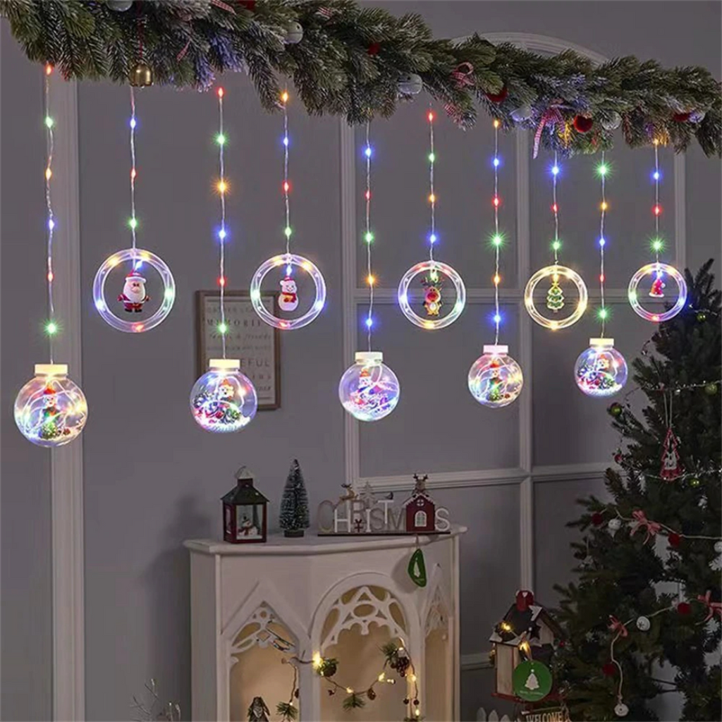 Christmas Rings + Balls Curtain Lights | Multi LED | Chronos Lights