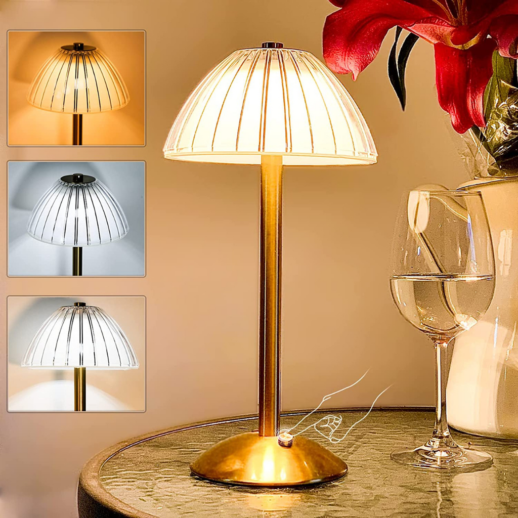 Cupola Portable Rechargeable LED Table Lamp | Cordless 3 Color Touch Sensor | Chronos Lights