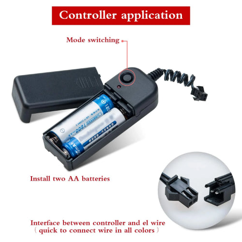 Neon Electroluminescent EL Wire Lights | 2AA Battery Operated - Chronos