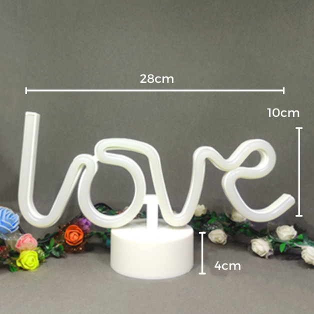 Neon Sign Table Lamp | Love | Battery & USB Operated
