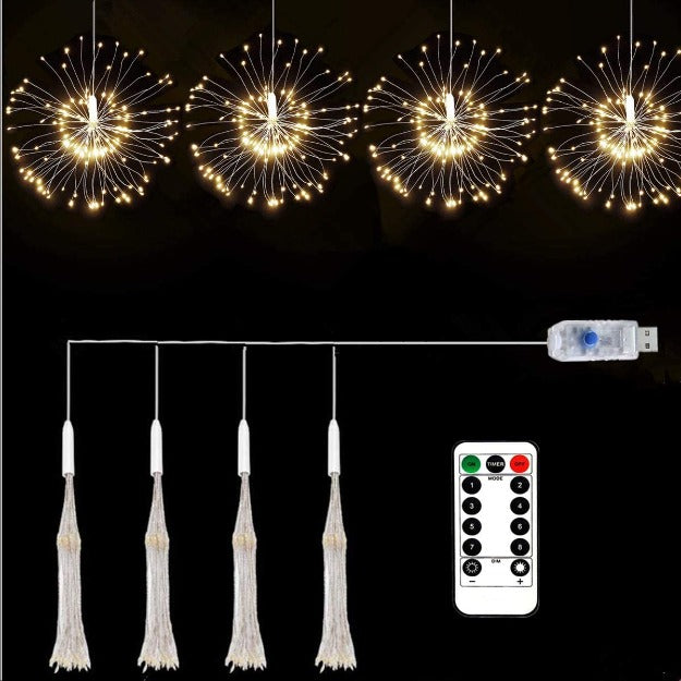 Firework Fairy Lights - USB Powered | 8 Function + Remote