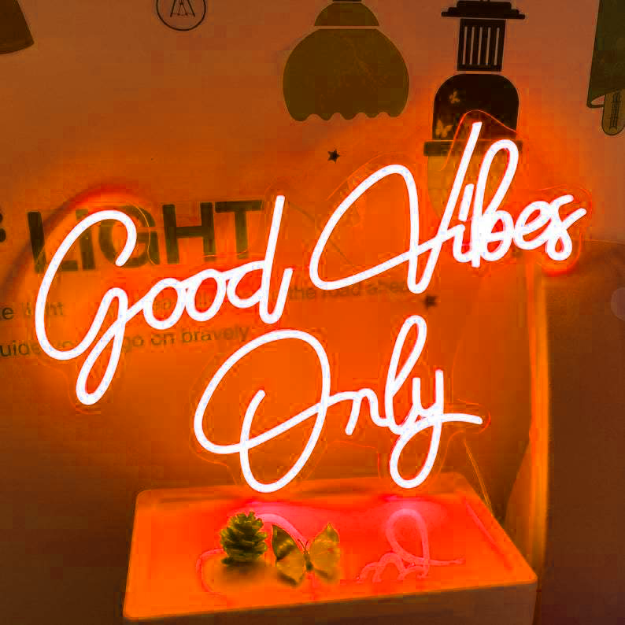 Good Vibes Only | Neon Sign Light | Orange