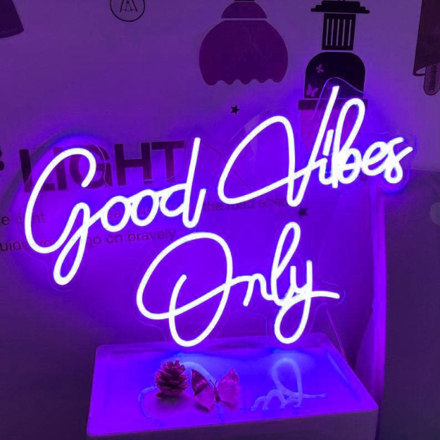 Good Vibes Only | Neon Sign Light | Purple