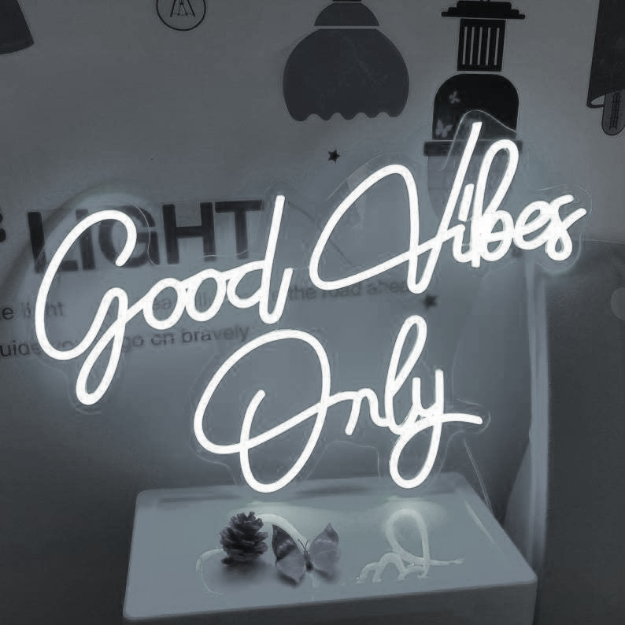 Good Vibes Only | Neon Sign Light | White