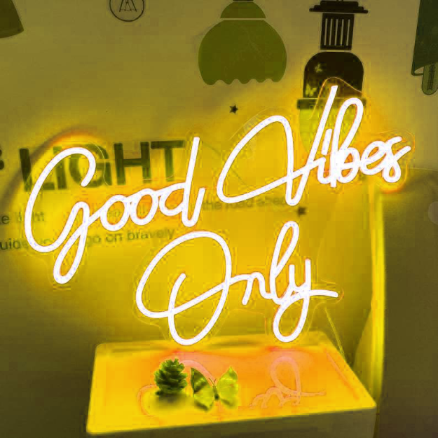 Good Vibes Only | Neon Sign Light | Yellow