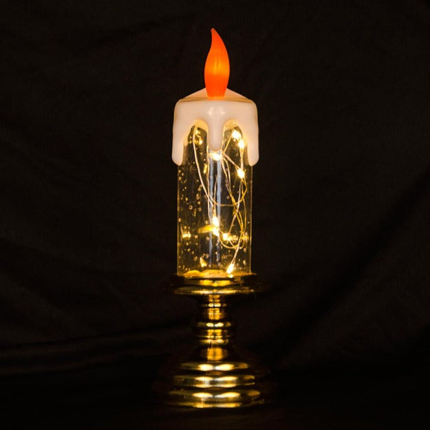 Glitter Candle With Fairy Lights Chronos