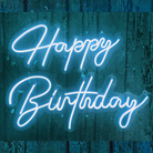 Happy Birthday Neon Sign Light | Model 2 | Ice Blue