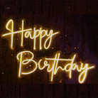 Happy Birthday Neon Sign Light - Model 1 | Yellow