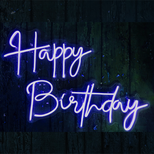 Happy Birthday Neon Sign Light - Model 1 | Blue