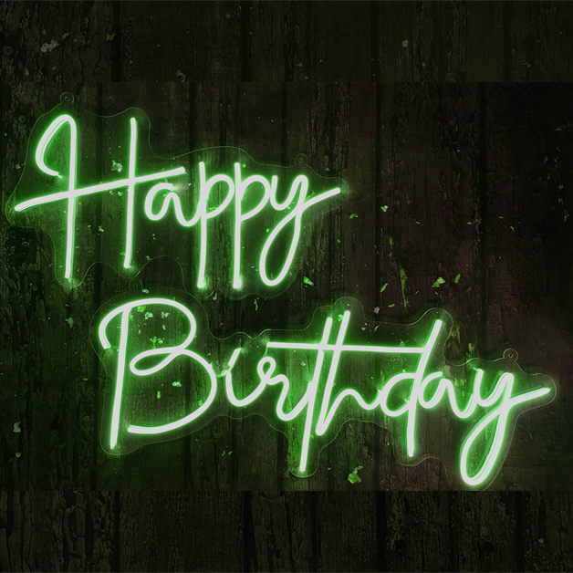 Happy Birthday Neon Sign Light - Model 1 | Green