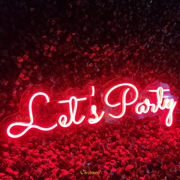 Let's Party Neon Sign Light Red | Chronos