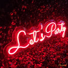 Let's Party Neon Sign Light Red | Chronos