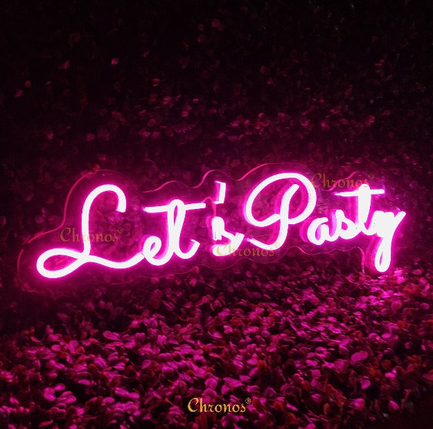 Let's Party Neon Sign Light Pink | Chronos