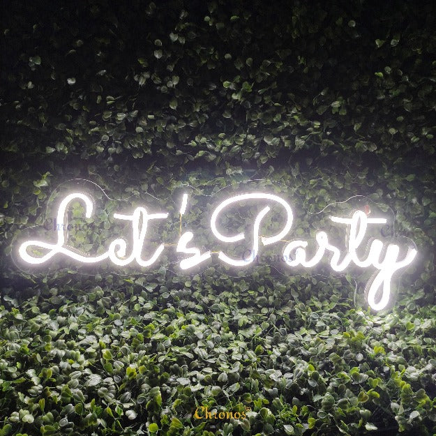 Let's Party Neon Sign Light White | Chronos