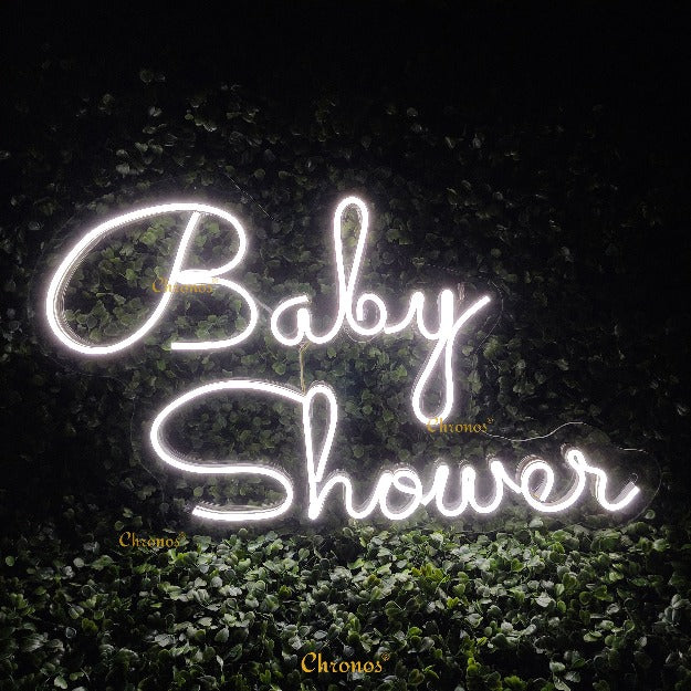 Baby Shower Neon Sign Light | White | Chronos