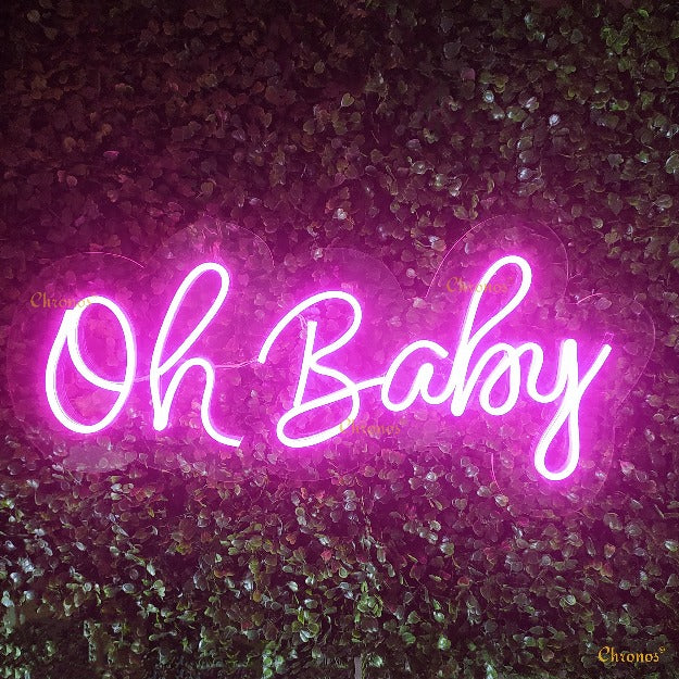 Oh Baby Neon Sign Light | Pink | Chronos