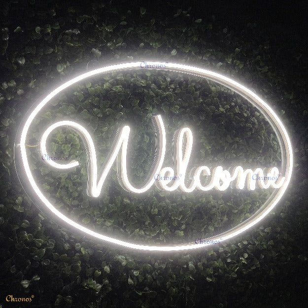 Welcome Neon Sign Light | White | Chronos