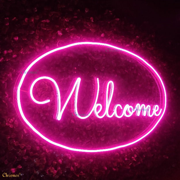 Welcome Neon Sign Light | Pink | Chronos