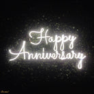 Happy Anniversary Neon Sign Light | White | Chronos