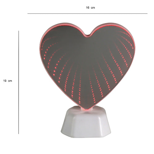 Infinity Heart Mirror LED Lamp (Red) - Chronos