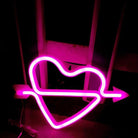Neon Sign Lamp Wall Hanging Battery & USB Operated Cupid Heart