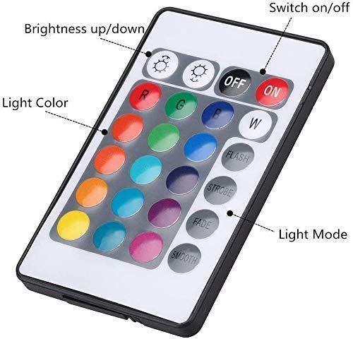 LED Strip Light RGB multicolor 5050 24 Key Remote Control Water Resistant 16 Color 