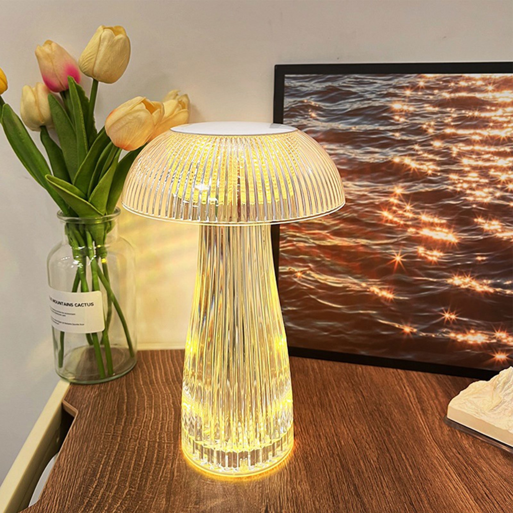 Mushroom Reflection Portable LED Crystal Table Lamp
