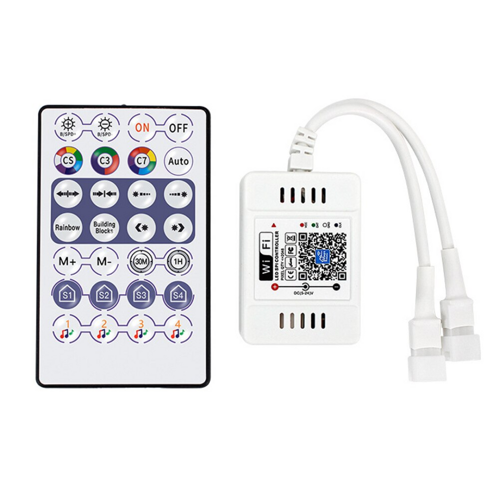 Smart WiFi RGBIC Strip Controller App enabled with Alexa / Google Home Voice Control & 28 Key Remote