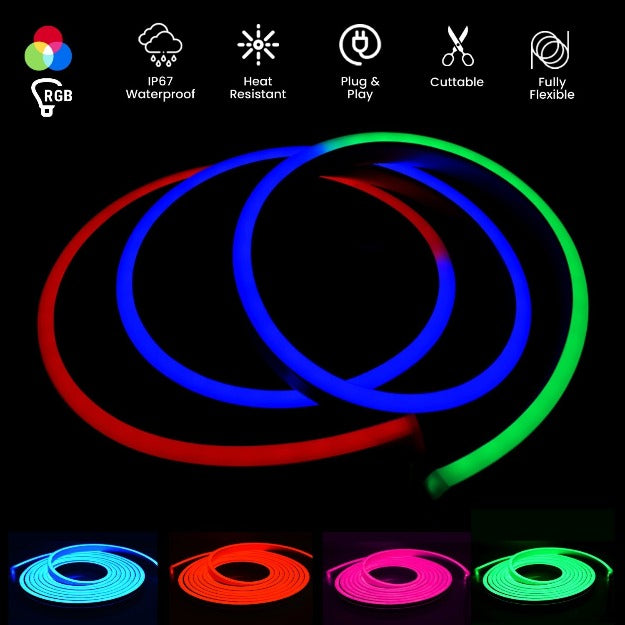 RGB Neon Flex LED Strip Lights | RGB Multicolor Remote Control