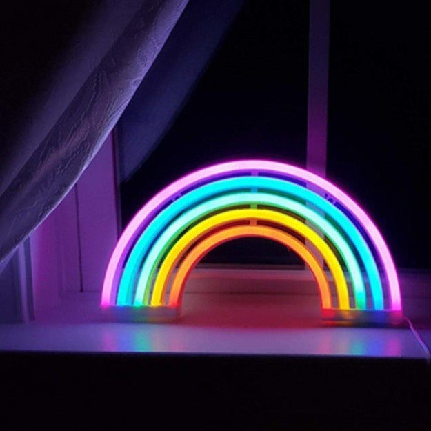 Neon Sign Lamp Wall Hanging | Battery & USB Operated | Rainbow