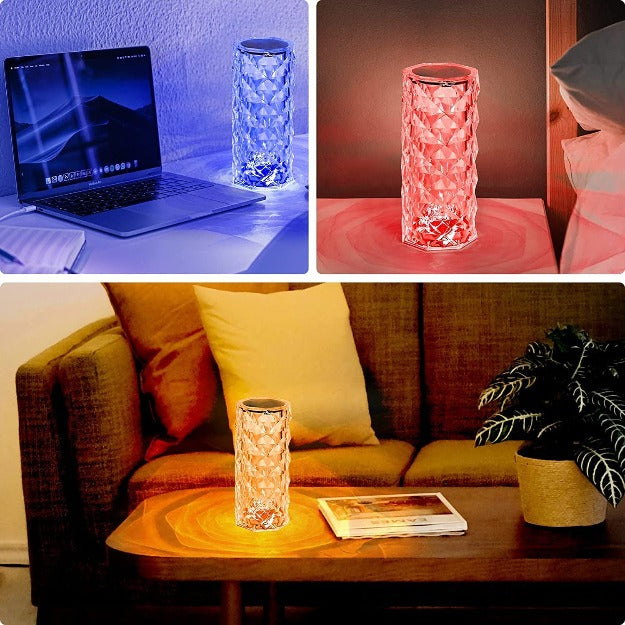 Rose Crystal Reflection Portable LED Table Lamp | Chronos Lights