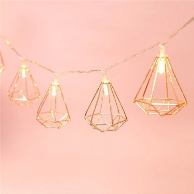 Diamond String Lights - 3AA Battery + USB Operated | Rose Gold - Chronos