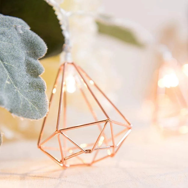 Diamond String Lights - 3AA Battery + USB Operated | Rose Gold - Chronos