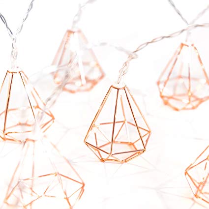 Diamond String Lights - 3AA Battery + USB Operated | Rose Gold - Chronos