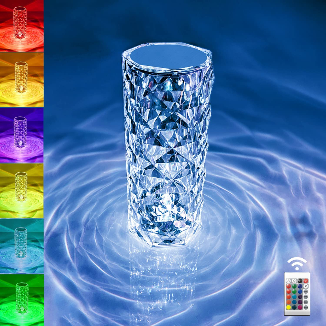 Rose Crystal Reflection Portable LED Table Lamp RGB