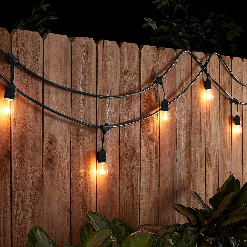 Waterproof Hanging Outdoor String Lights with S14 1W LED Filament Bulbs | 18ft 5.4m - 10 Bulbs