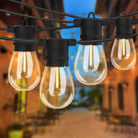 Waterproof Hanging Outdoor String Lights with S14 1W LED Filament Bulbs | 18ft 5.4m - 10 Bulbs