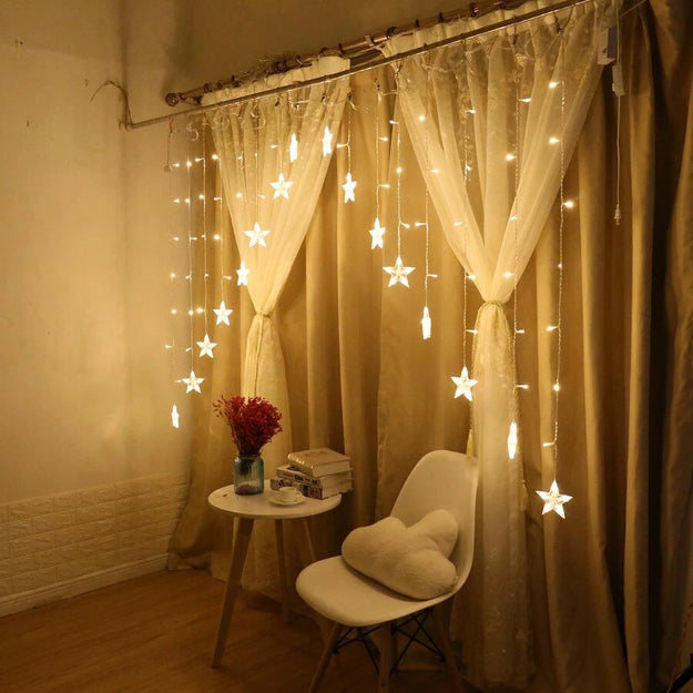 Star Gateway Curtain Lights | 16 Stars | Warm White LED - Chronos