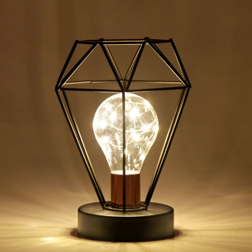 Geometric Metal Cage Lamp - Diamond Shape - Chronos