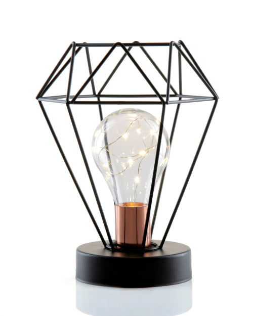 Geometric Metal Cage Lamp - Diamond Shape - Chronos