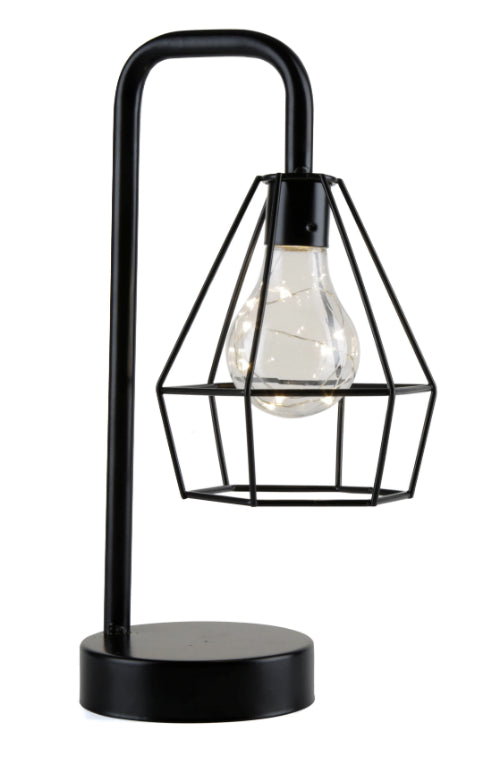 Geometric Metal Cage Table Lamp - Chronos