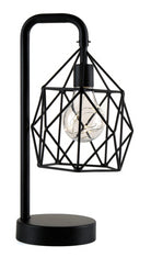 Geometric Metal Cage Table Lamp - Chronos