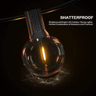 G40 outdoor bulb string lights for balconies and terraces, energy-saving and shatterproof design