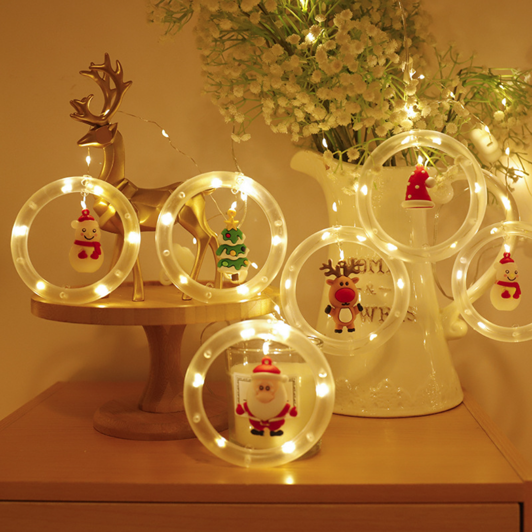 Christmas Rings Curtain Lights | Warm White LED | Chronos Lights