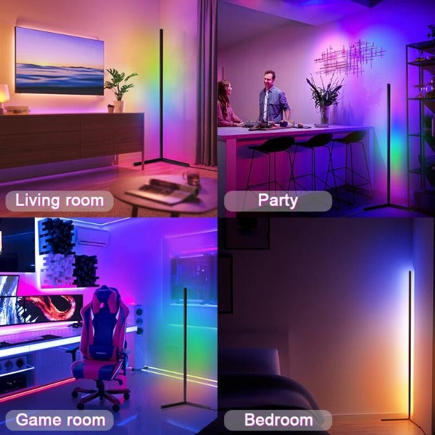 Smart RGB Corner Floor Lamp | Remote Control Color Changing | Chronos Lights